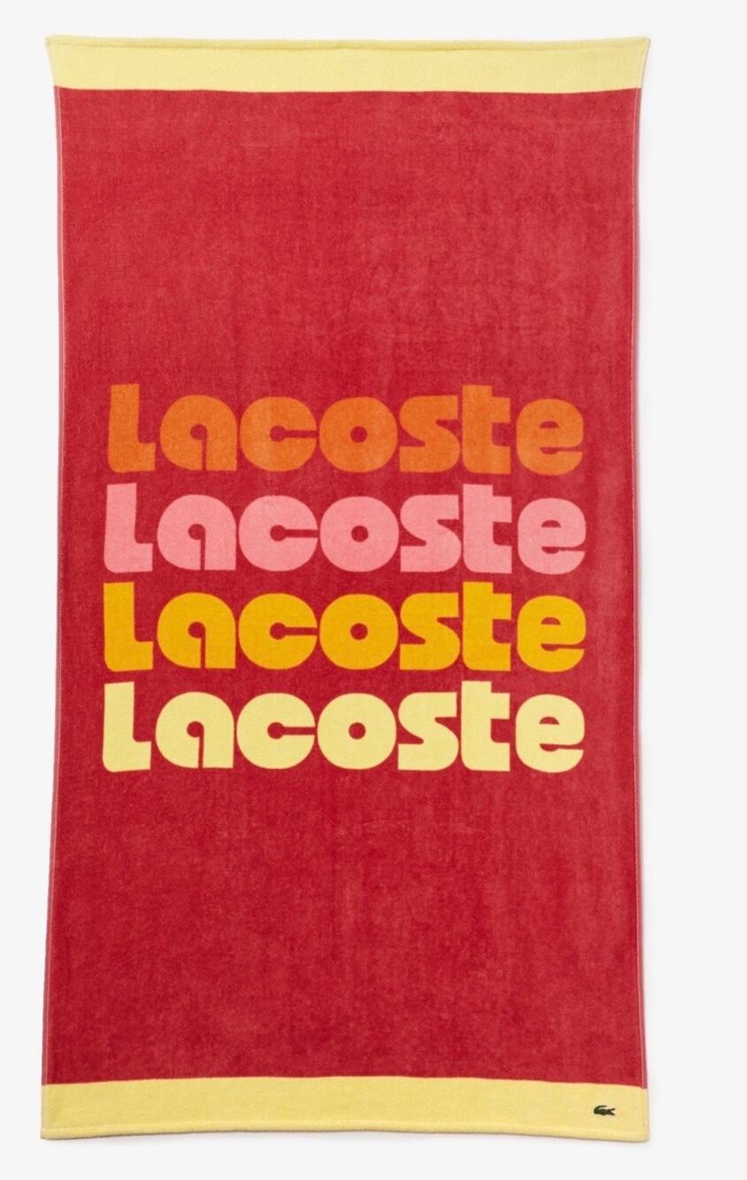 Lacoste Robert George pattern graphic logo beach pool over sized towel NEW